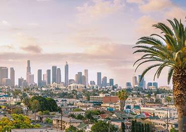 A panoramic view of Los Angeles' cityscape