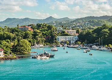 The Bay of Castries in Saint Lucia