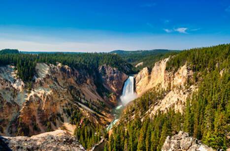 A waterfall in Yellowstone National Park