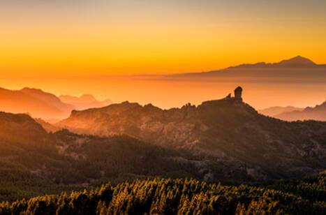 The sun setting over Gran Canaria