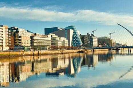 The view of Liffey River in Dublin