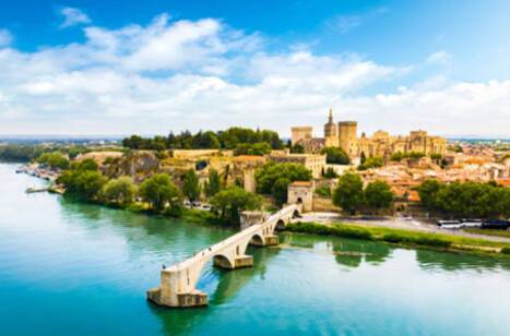 Panoramic image of the Rhone River