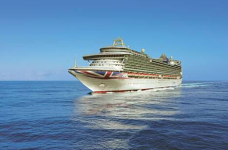 Panoramic image of Ventura, P&O Cruises, at sea