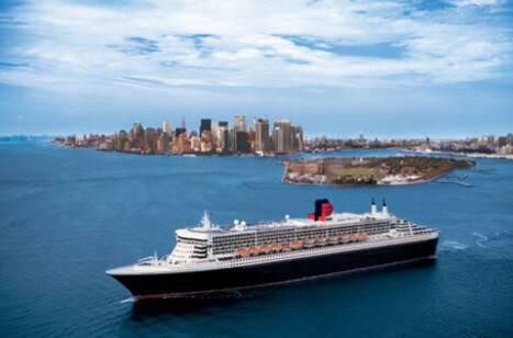 Cunard’s Queen Mary 2 sailing out of New York