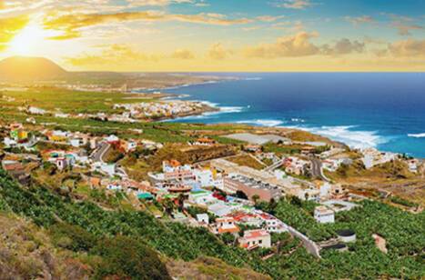 Panoramic view of Tenerife at sunset