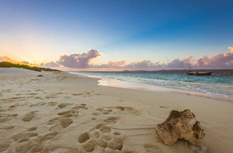 Bonaire beach at sunset