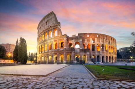 Colosseum in Rome at sunset