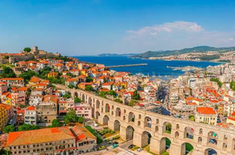 A panoramic view of the historic city of Kavala