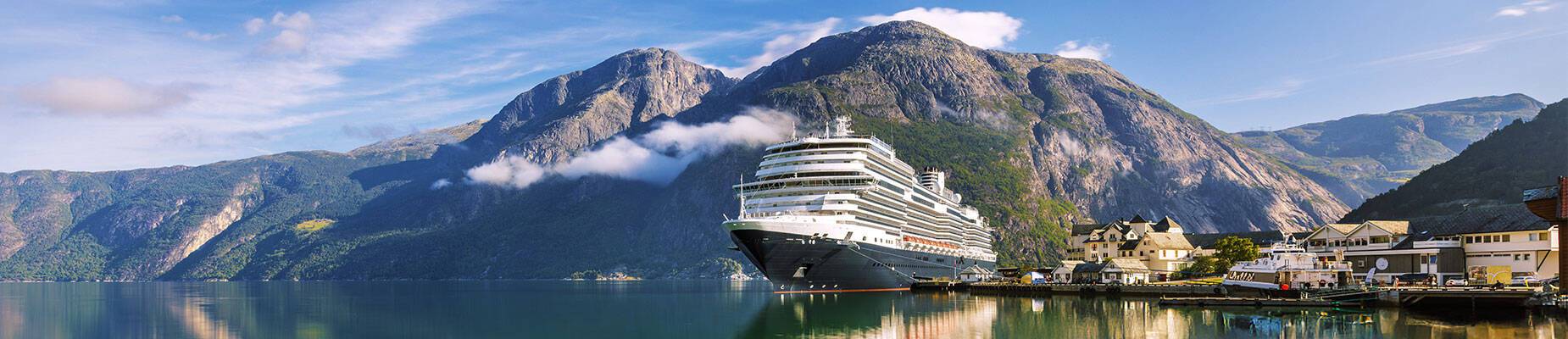 A Holland America Line ship in Eidfjord, Norway