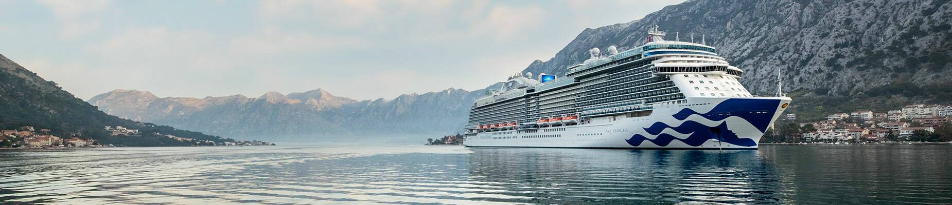 A cruise ship docked in Kotor