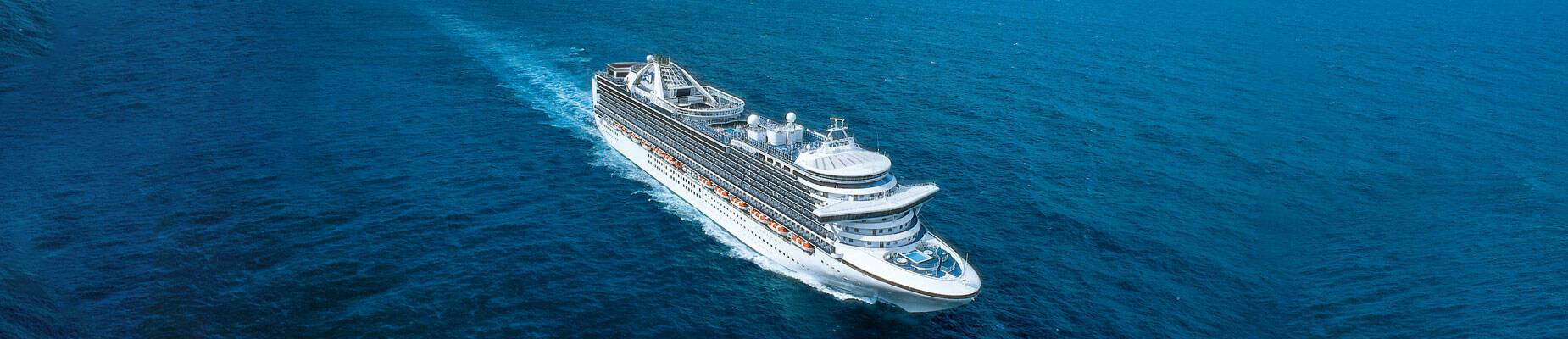 Panoramic image of Emerald Princess at sea