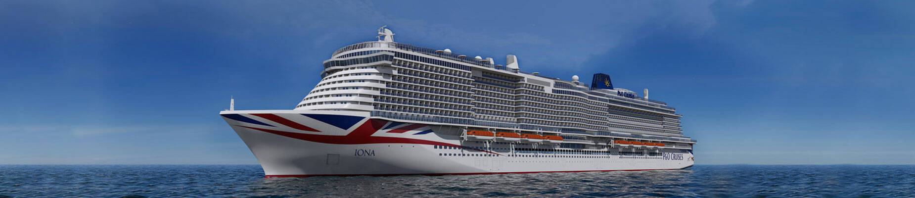 Panoramic image of P&O Cruises' Iona at sea