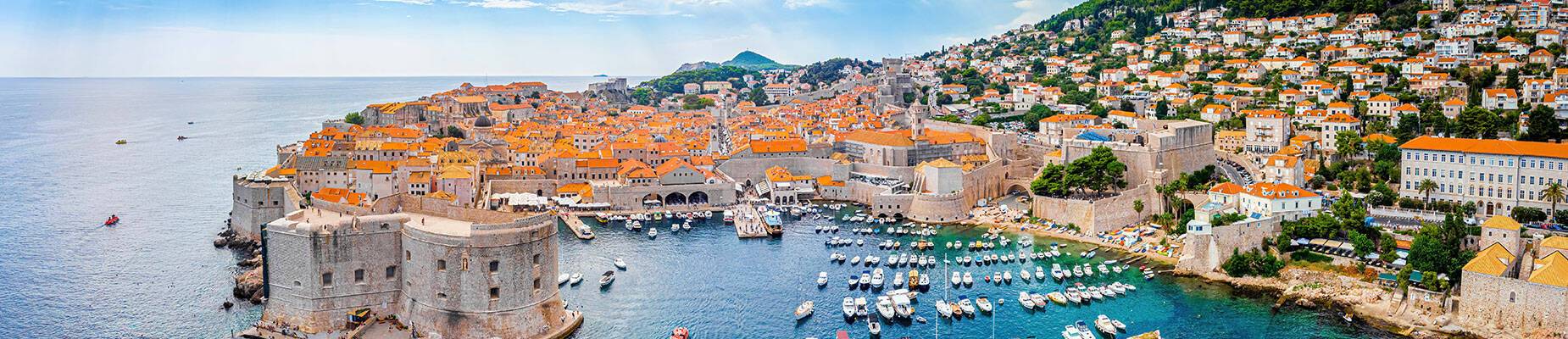 A panoramic view of Dubrovnik in Croatia