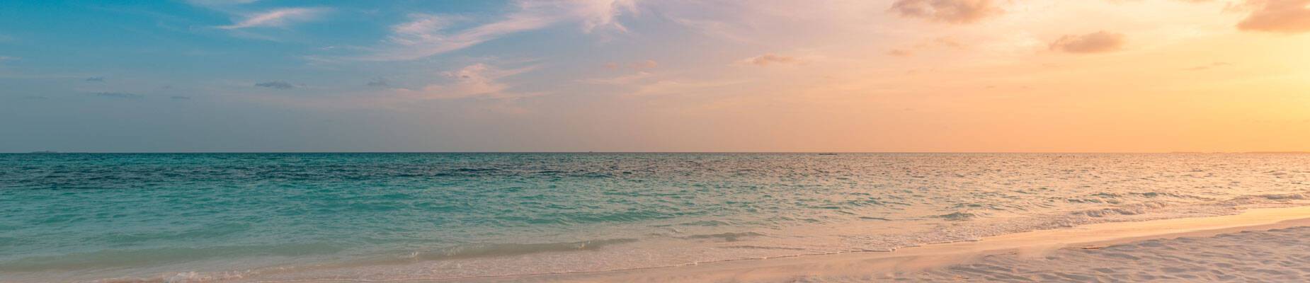 A panoramic image of the sea