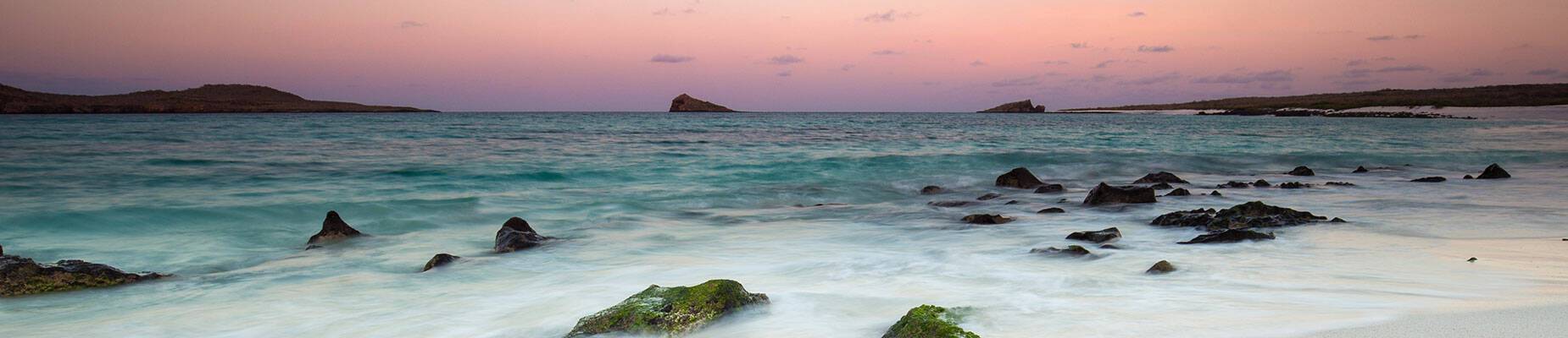 The view of Gardner Bay in the Galapagos Islands