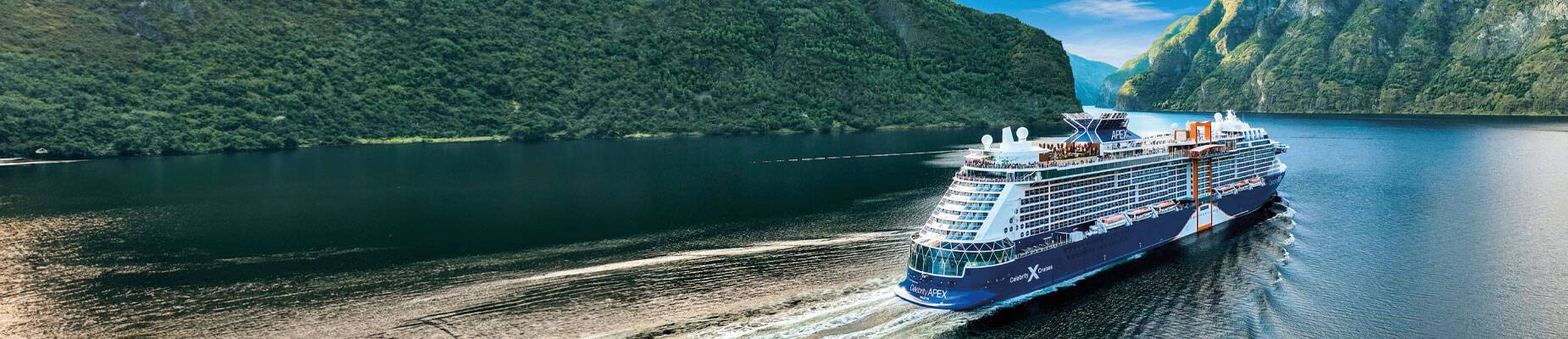 Panoramic image of Celebrity Apex at sea