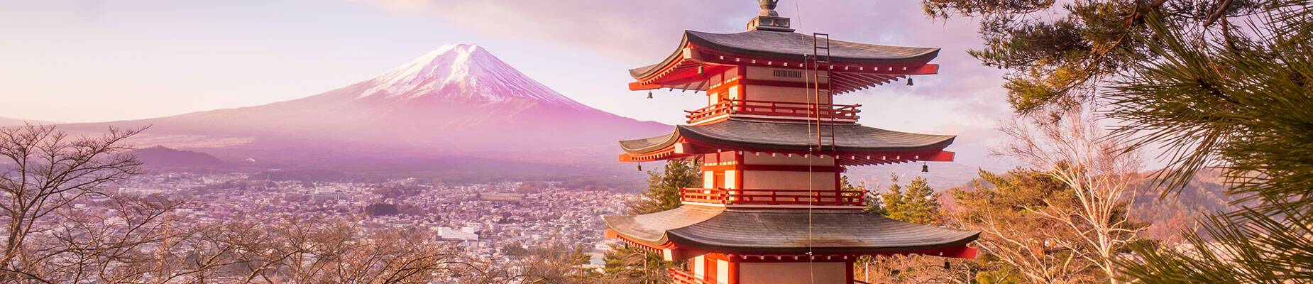 Mount Fuji at Kawakuchiko lake in Japan