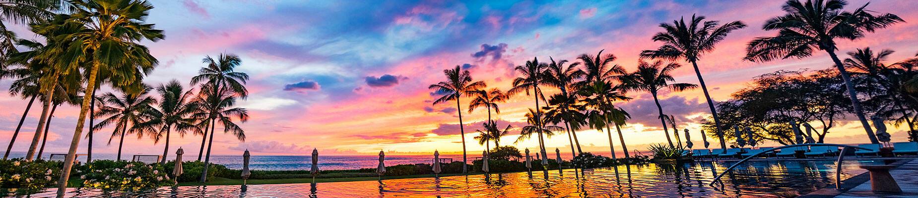 The view of Honolulu at sunset