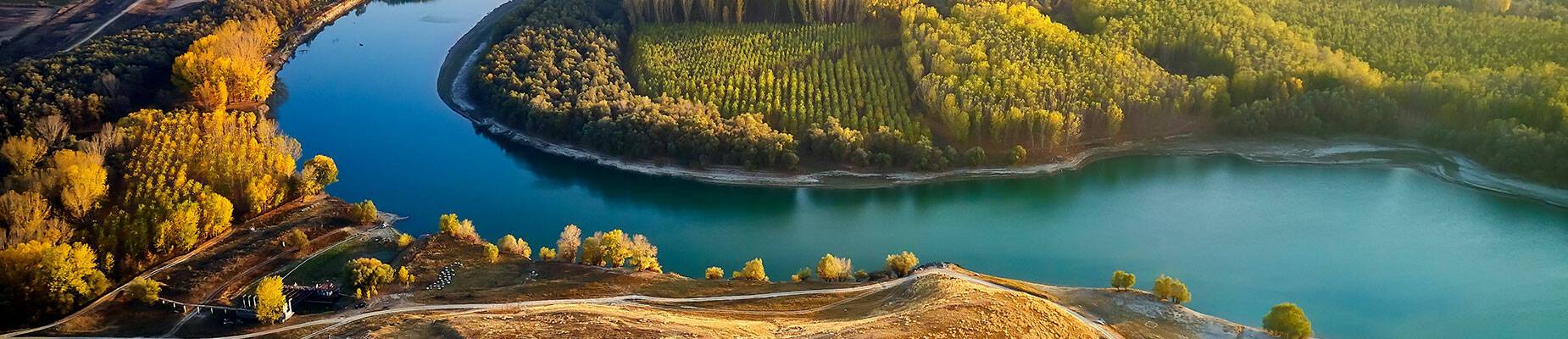 View of the Danube River from above