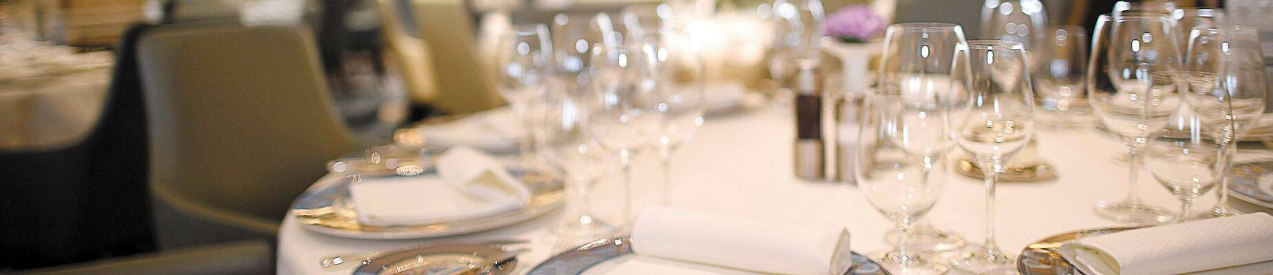 A table laid for dinner