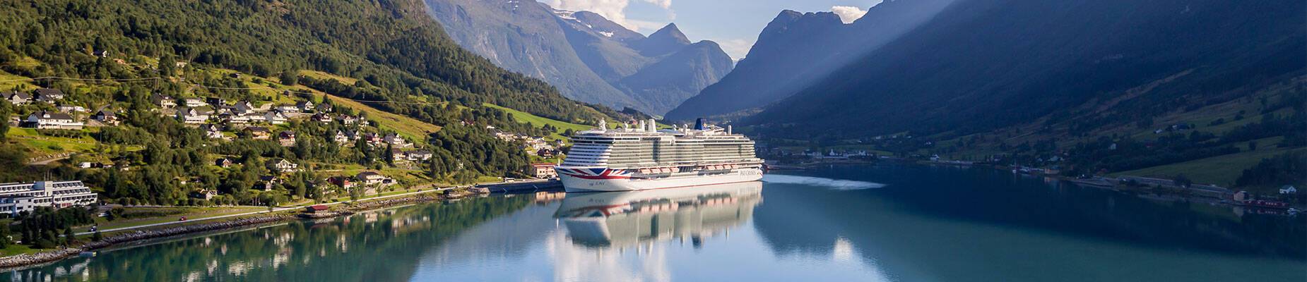 Iona docked in Olden, Norway