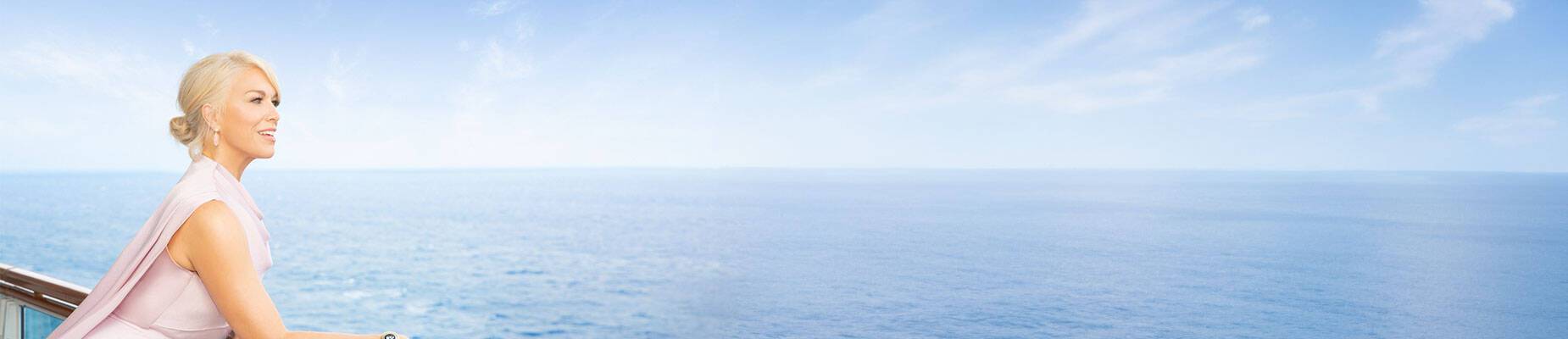 Hannah Waddingham looking out at sea