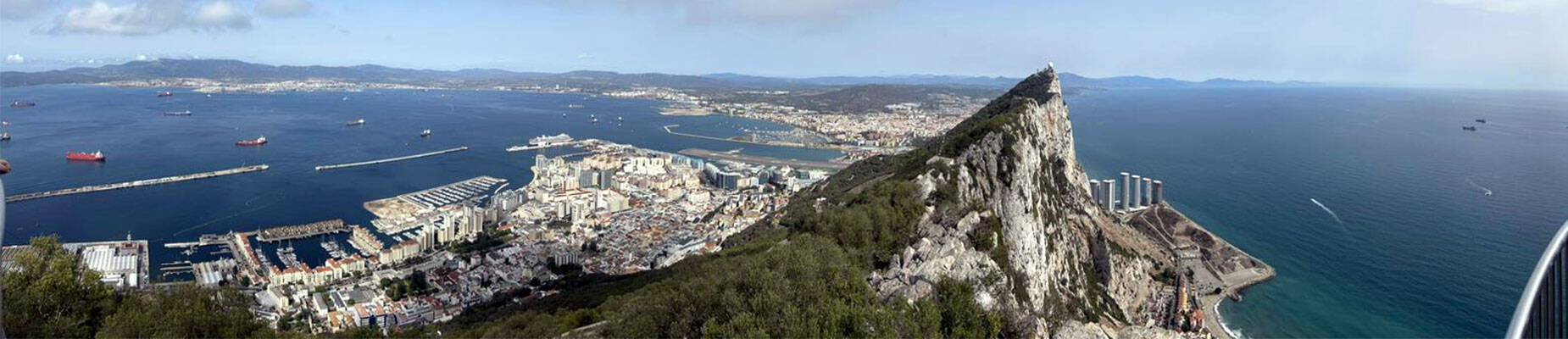 A view of the Rock of Gibraltar with Nieuw Statendam in the background
