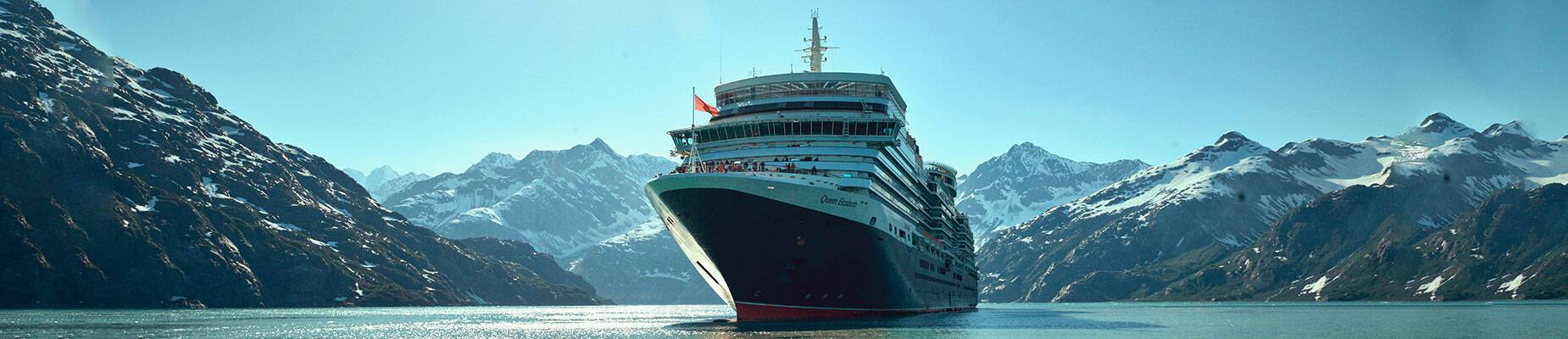 Queen Elizabeth sailing through Alaska