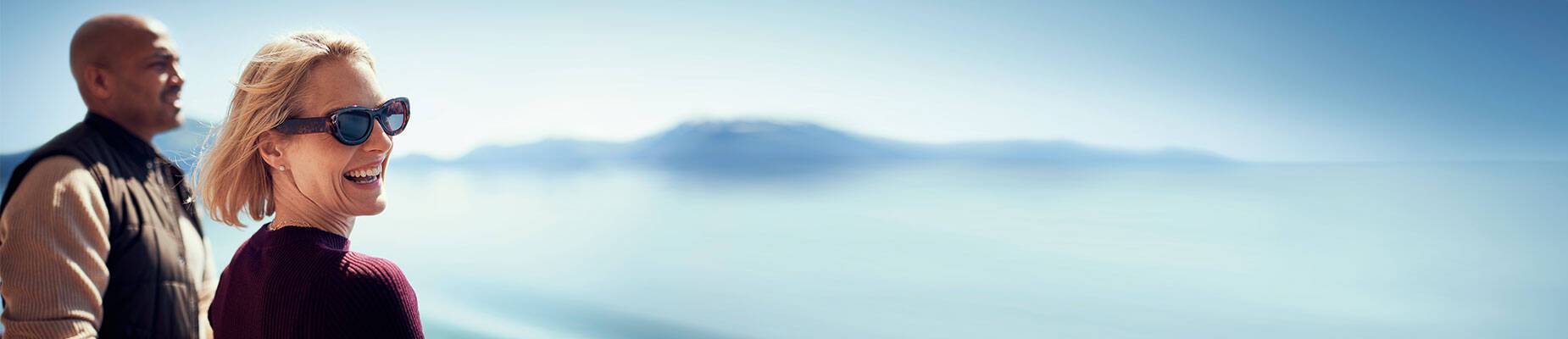 A couple looking out on the Alaskan landscape