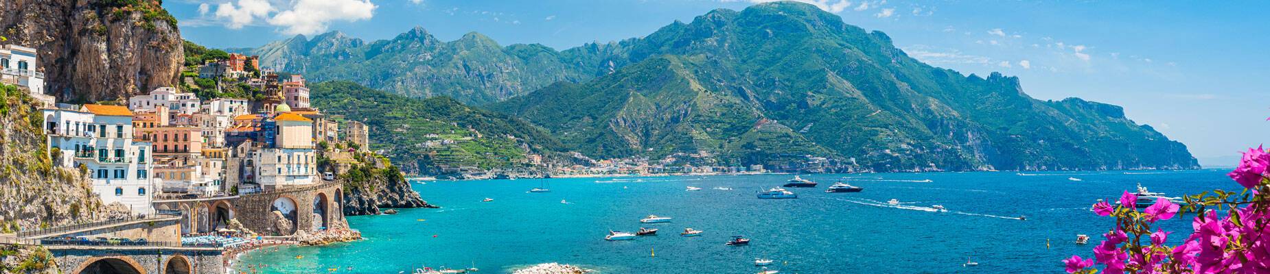 Panoramic image of Amalfi Coast, Italy