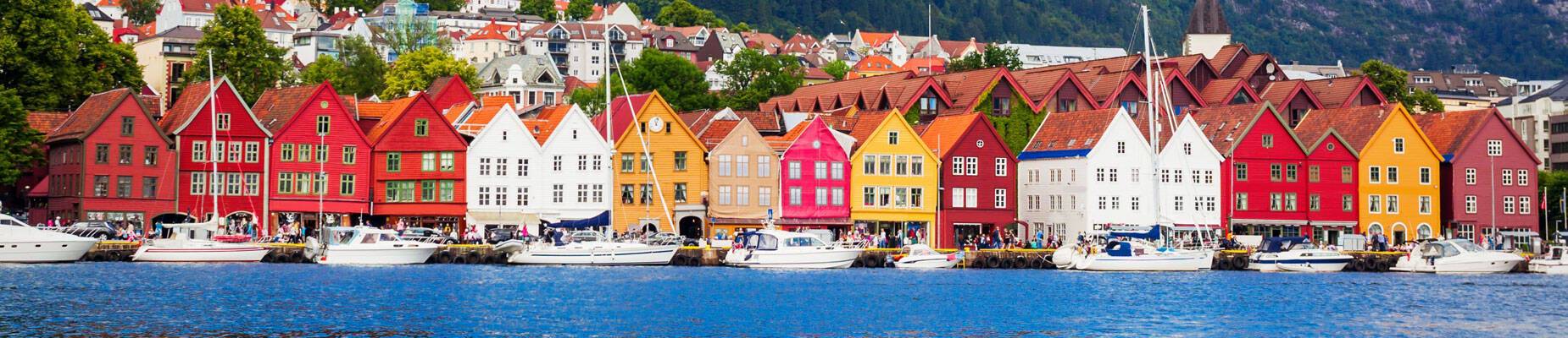 A panoramic image of Bergen, Norway