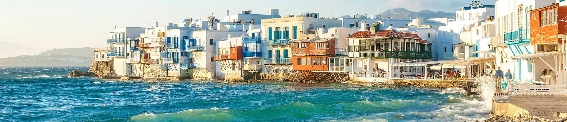 View of Little Venice in Mykonos