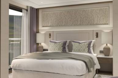 Deluxe Balcony Cabin, Diamond Deck, MS Riviera Rose, Riviera Travel - Configuration may vary.