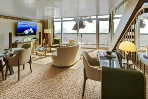 Grand Wintergarden Living Area, Bedroom, Seabourn Pursuit