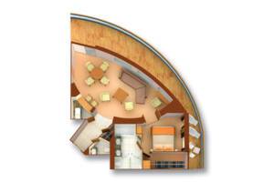 Owners Suite Deck 8 Cabins Floor Plan (floor plan differs for suite 731), Seabourn Quest