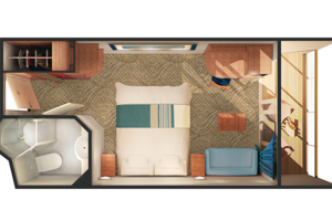 Family Balcony Stateroom Floorplan, Pride of America