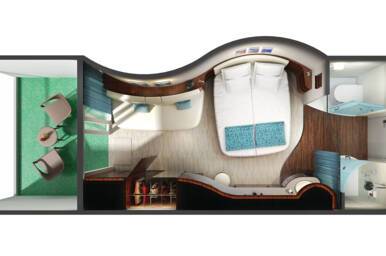 Solo Balcony Stateroom floor plan, Norwegian Epic