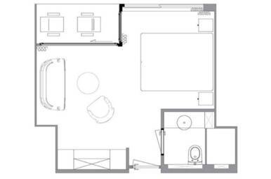 Deluxe Balcony Cabin Floorplan, Diamond Deck, MS Riviera Rose, Riviera Travel - Configuration may vary.