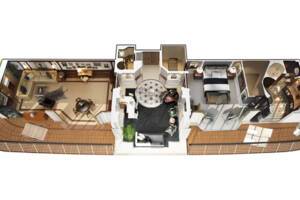 Owner's Suite Floor Plan, Marina, Oceania Cruises
