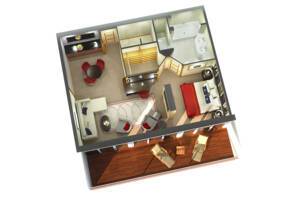 Penthouse Suite Floor Plan, Queen Mary 2, Cunard