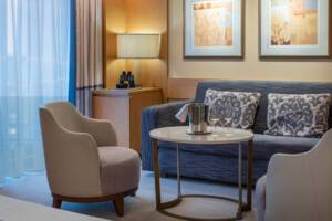 Suite Living Area, Arcadia, P&O Cruises - Image based on a Suite, configuration may differ