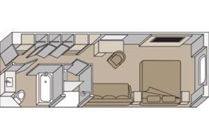 Family Oceanview Stateroom Floorplan, Koningsdam