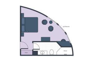 Heritage Suite Floor Plan, Ganges Voyager II, Uniworld