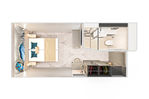 Inside Stateroom Floor plan, Norwegian Prima