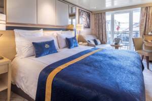 Britannia Balcony (Obstructed View) Bedroom, Queen Mary 2, Cunard