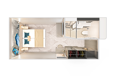 Inside Stateroom Floorplan, Norwegian Prima
