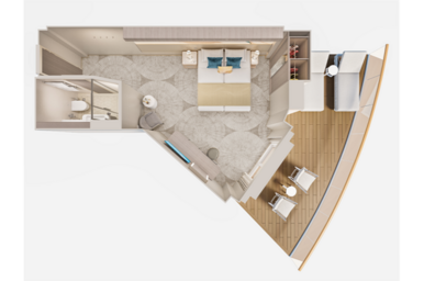 Aft-facing Suite With Large Balcony Floor plan, Norwegian Prima