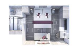 Inside Stateroom floor plan, Celebrity Apex