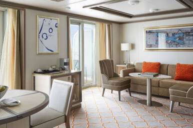 Silver Suite living space, configuration may vary