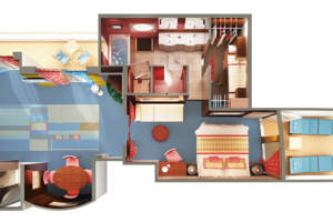 Owner's Suite with Two Balconies Floorplan, Norwegian Star